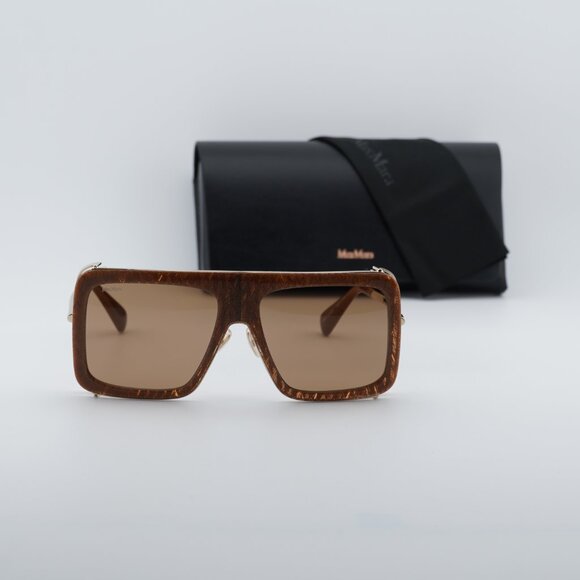 Max Mara JEAN MM0119 56E Square Sunglasses - Havana/Gold/Brown main image 7